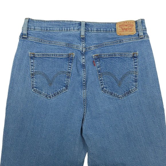 Levis 550 Relaxed Boot Cut Jeans Womens Size 16 M Light Wash Denim High Rise - Picture 9 of 13